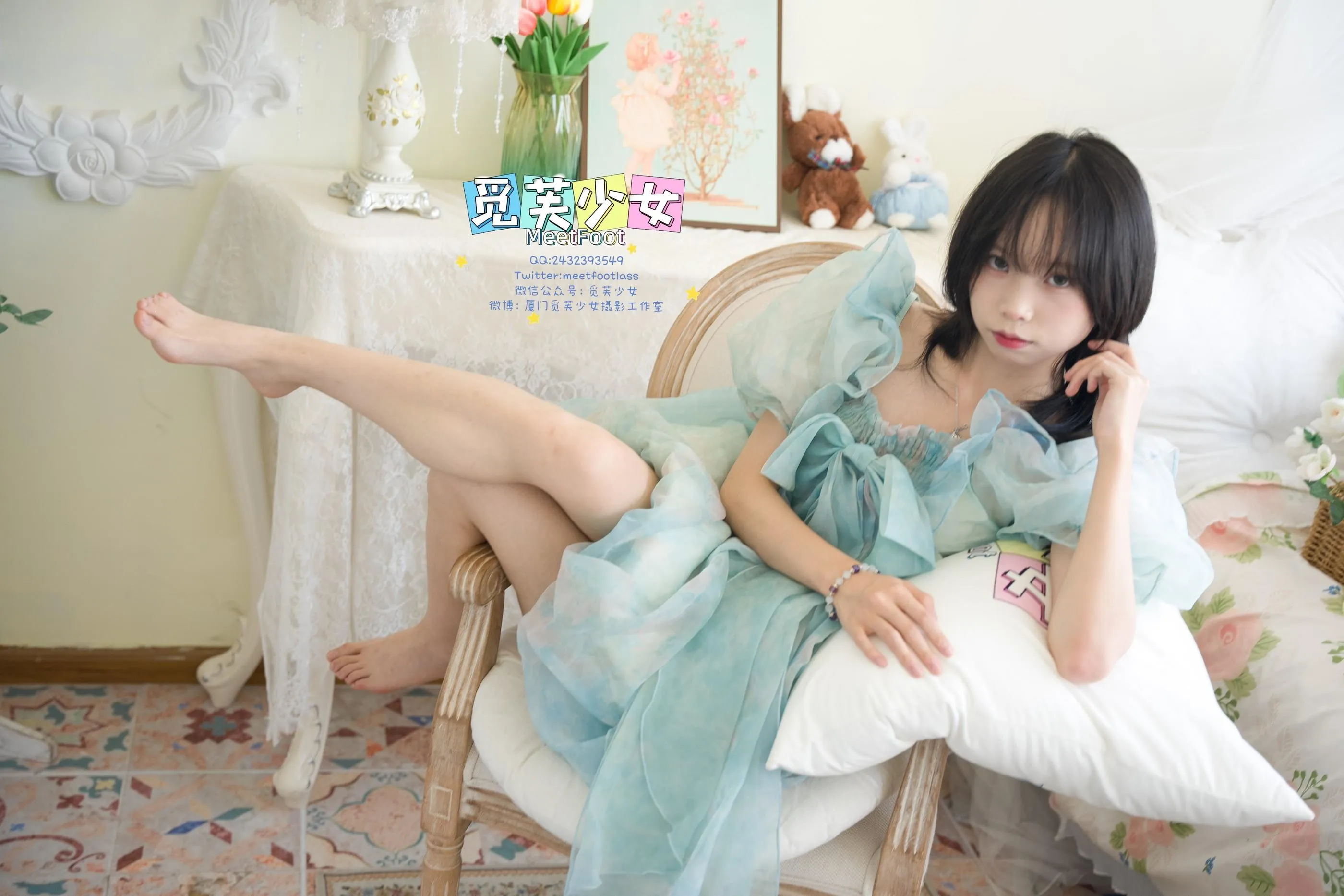 觅芙少女 NO.033 小婉-一袭蓝色纱裙构筑今晚浪漫的梦境-PIC [249P]插图6